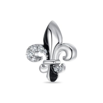 S925 Knight Fleur de lis Stud Earrings - Pair