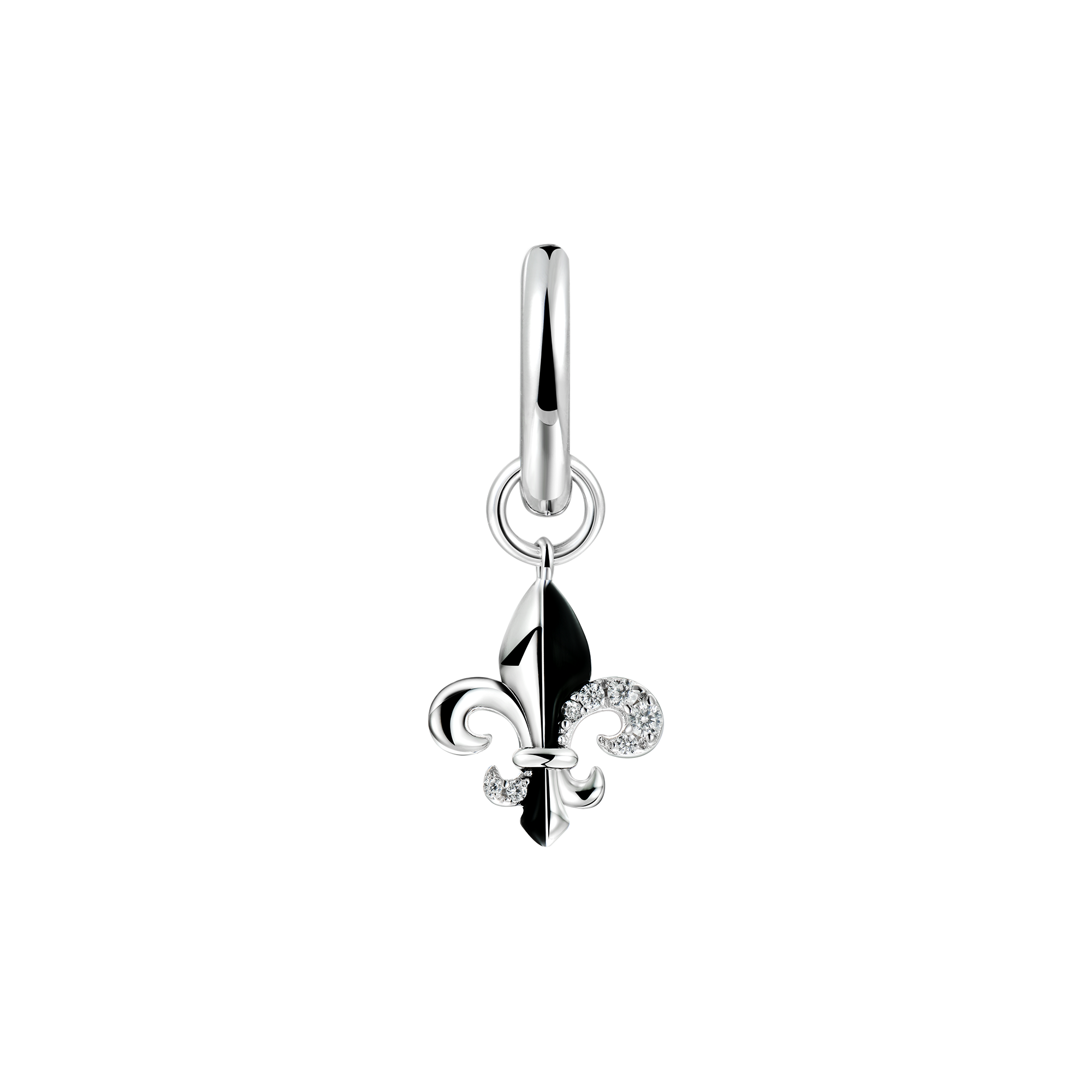 Boucle d'oreille pendante Fleur de lys - Simple 