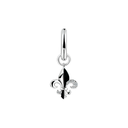 Boucle d'oreille pendante Fleur de lys - Simple 