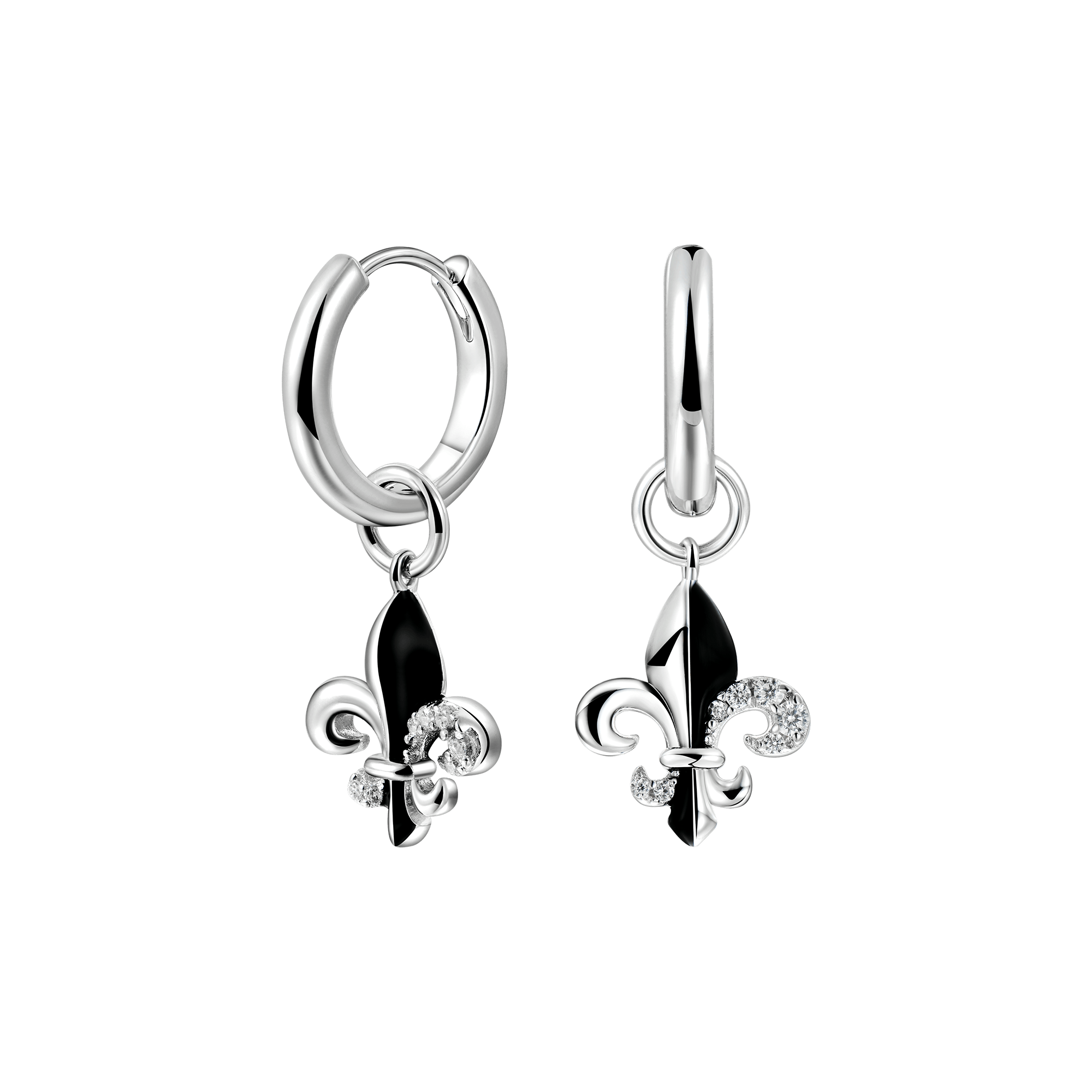 Fleur de lis de boucle d'oreille dangereuse