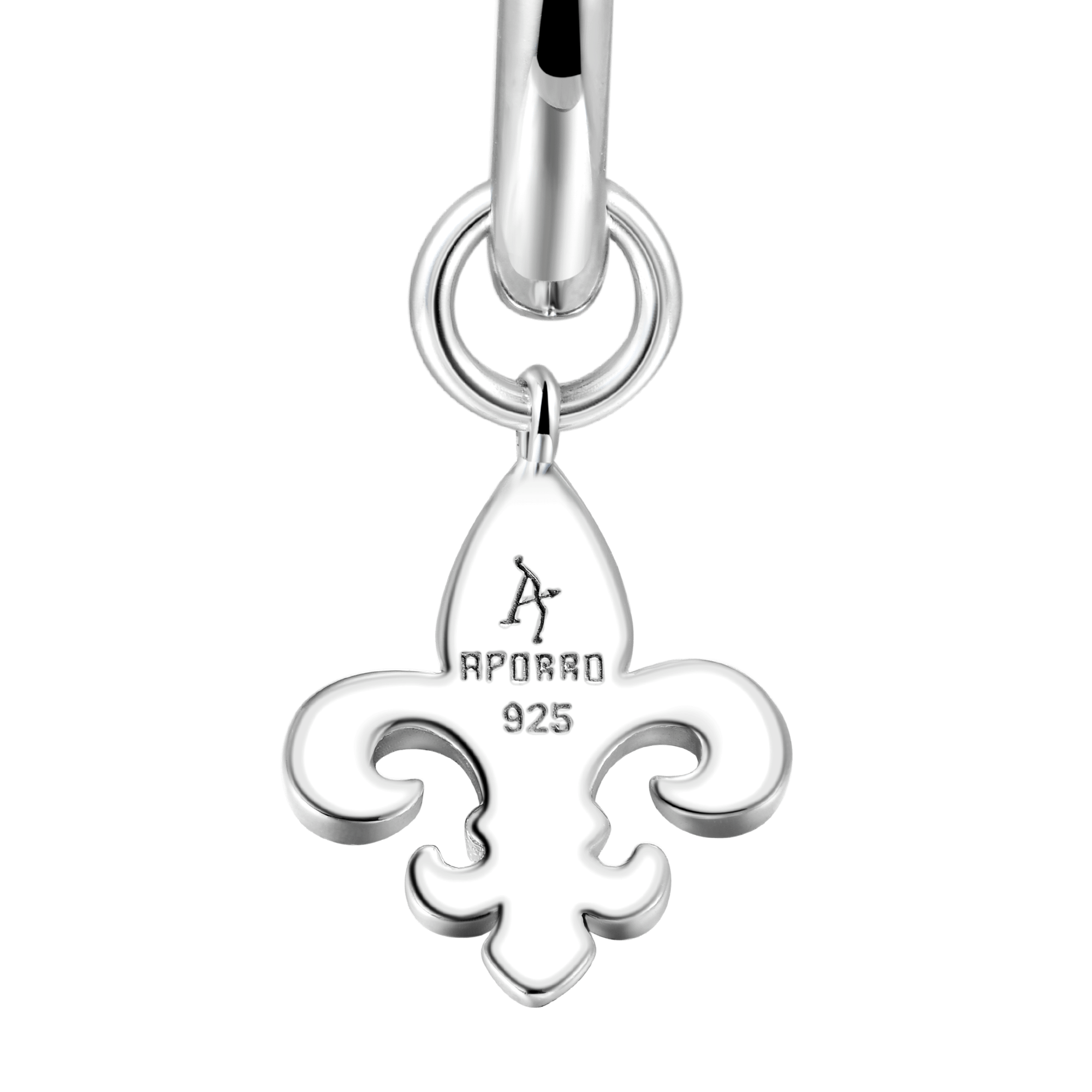 Single Fleur de lis baumelnder Ohrring