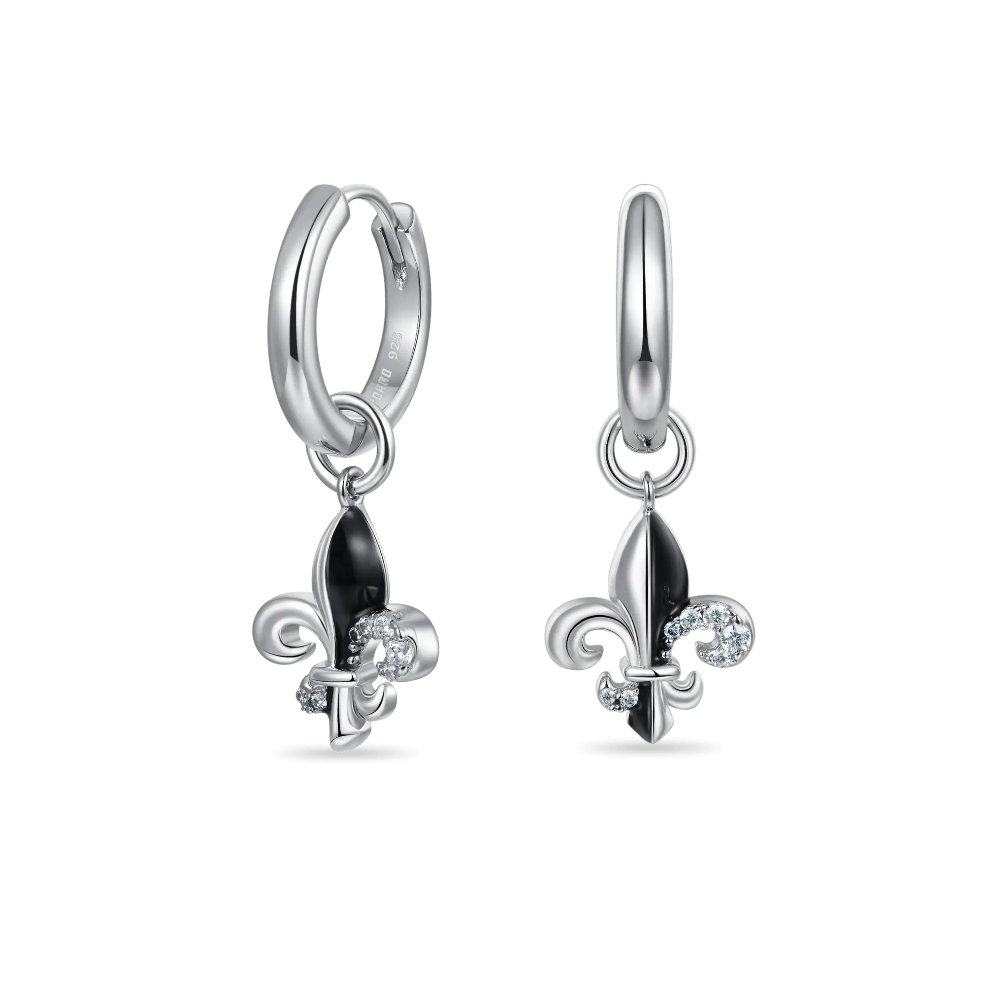 Knight Fleur de Lis Boucles d'oreilles Dangly - Paire