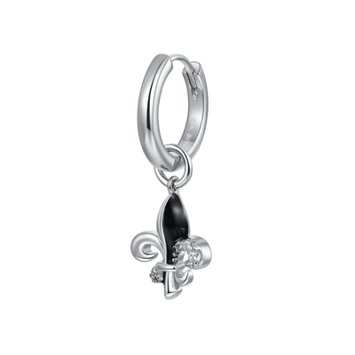 S925 Knight Fleur de lis Dangly Earrings - Pair
