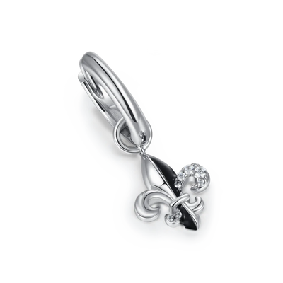S925 Knight Fleur de lis Dangly Earrings - Pair