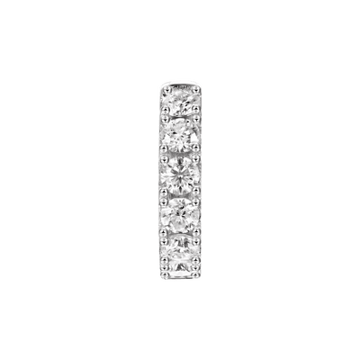 Single Moissanite Single Row Hoop Earring