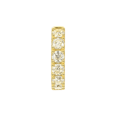 Single Moissanite Single Row Hoop Earring