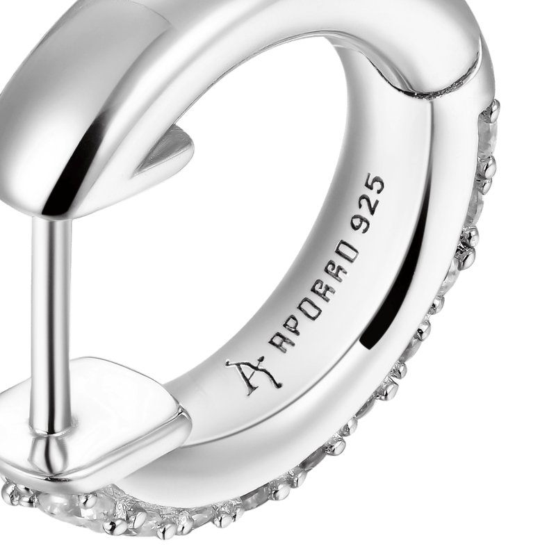 Moissanite Double Row Hoop Earrings-APORRO HIP HOP JEWELRY - APORRO