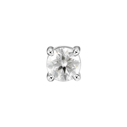 Single Moissanite Round Cut Bolde Ohrring