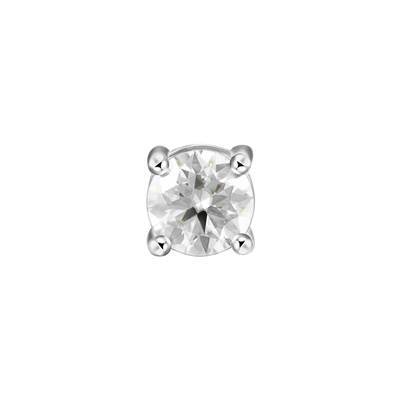 Round Cut Moissanite Stud Earring - Single
