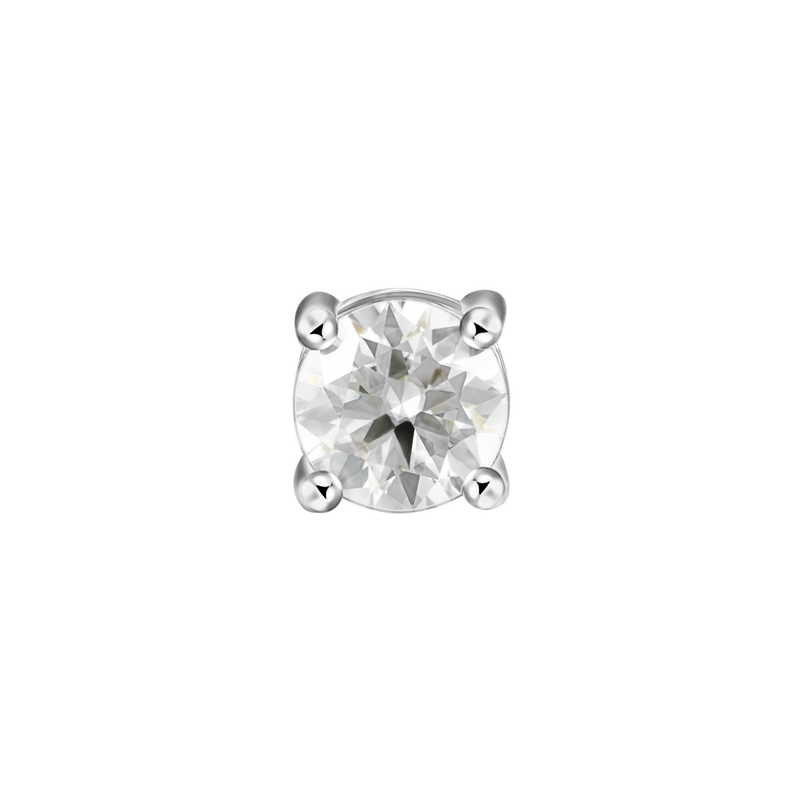 Round Cut Moissanite Stud Earring - Single - APORRO