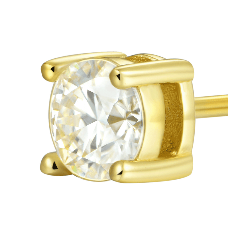 Round Cut Moissanite Stud Earring - Single - APORRO