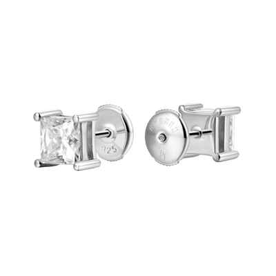 Moissanite S925 Princess Cut Stud Earring