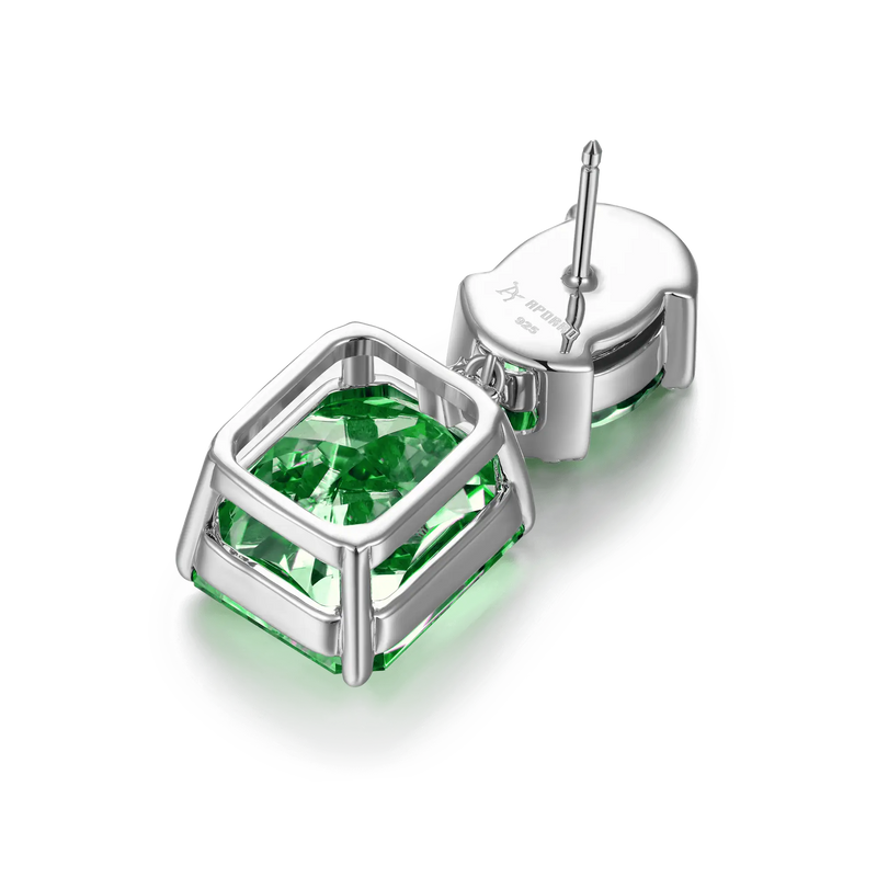 Crushed Ice Emerald Cut Drop Earring - APORRO