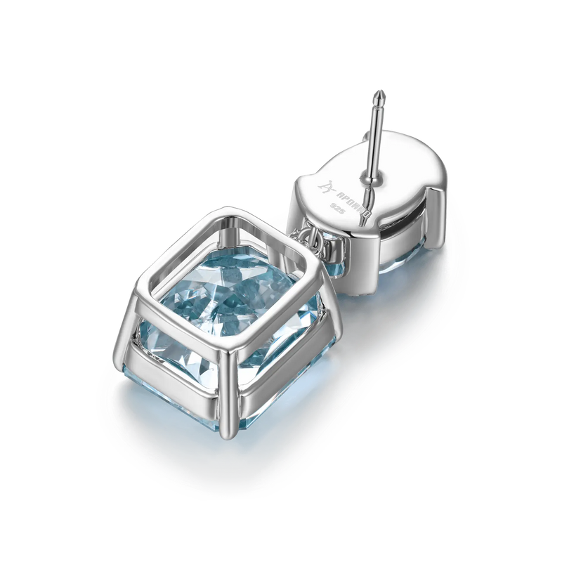 Crushed Ice Emerald Cut Drop Earring - Single - APORRO