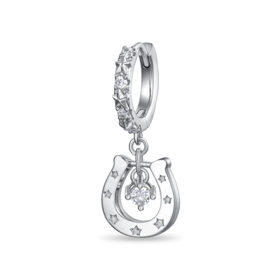 Moissanite S925 Orecchino pendente a ferro di cavallo lampeggiante