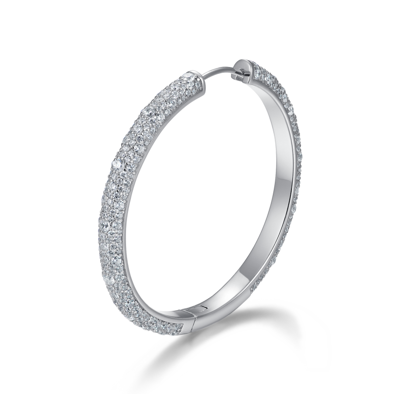 Large Pavé Hoop Earring-Single - APORRO