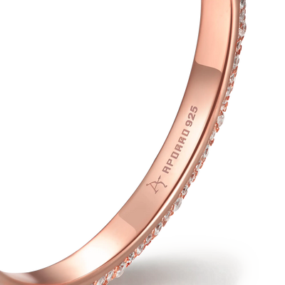 S925 Large Paved Hoop Earring - Single