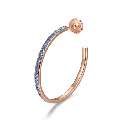 S925 Color Gradient One Row Hoop Earring - Single