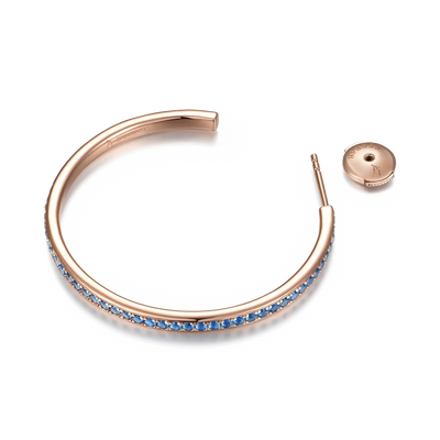 S925 Color Gradient One Row Hoop Earring - Single