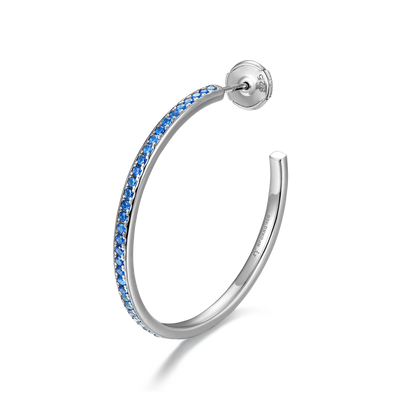 S925 Color Gradient One Row Hoop Earring - Single