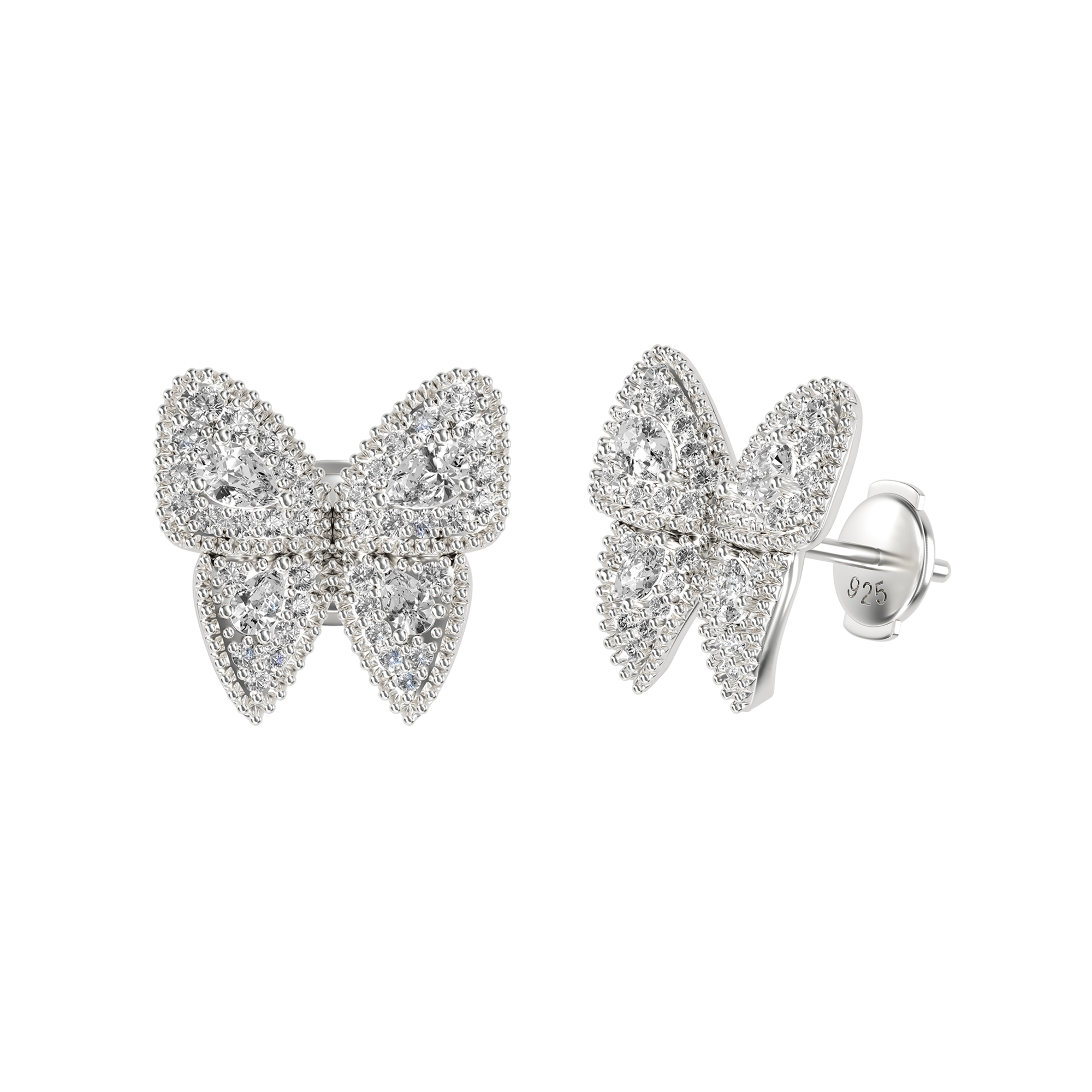 Vivid Clustered Butterfly Stud Earring - Single