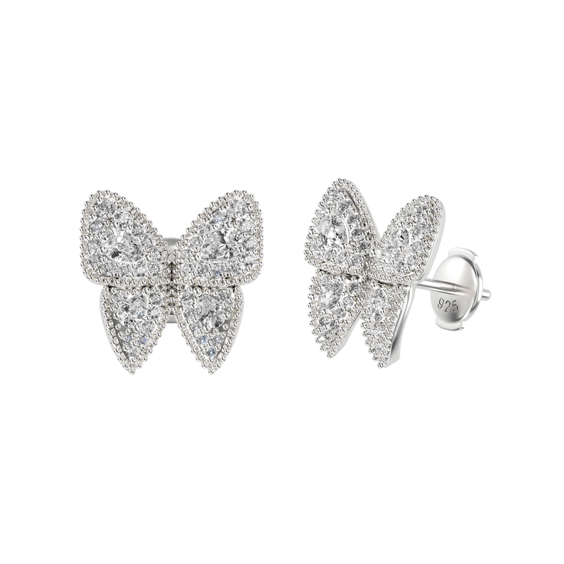 Vivid Clustered Butterfly Stud Earring - Single - APORRO