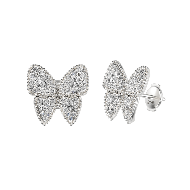 Vivid Clustered Butterfly Stud Earrings - APORRO