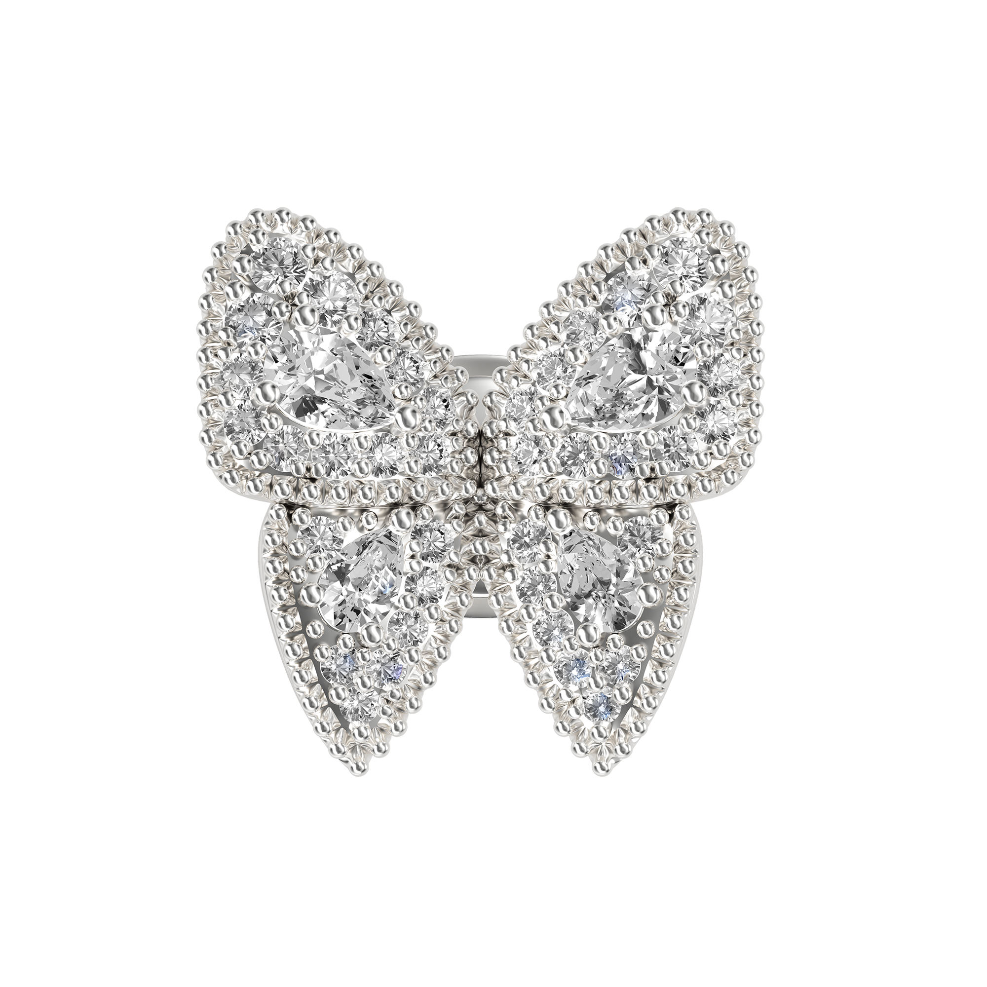 Boucle d'oreille de papillon à cluster unique vif