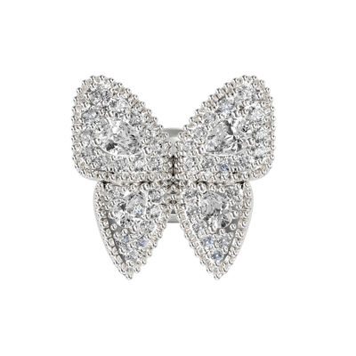 Boucle d'oreille unique en forme de papillon en grappes vives