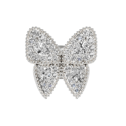 Boucle d'oreille de papillon à cluster unique vif