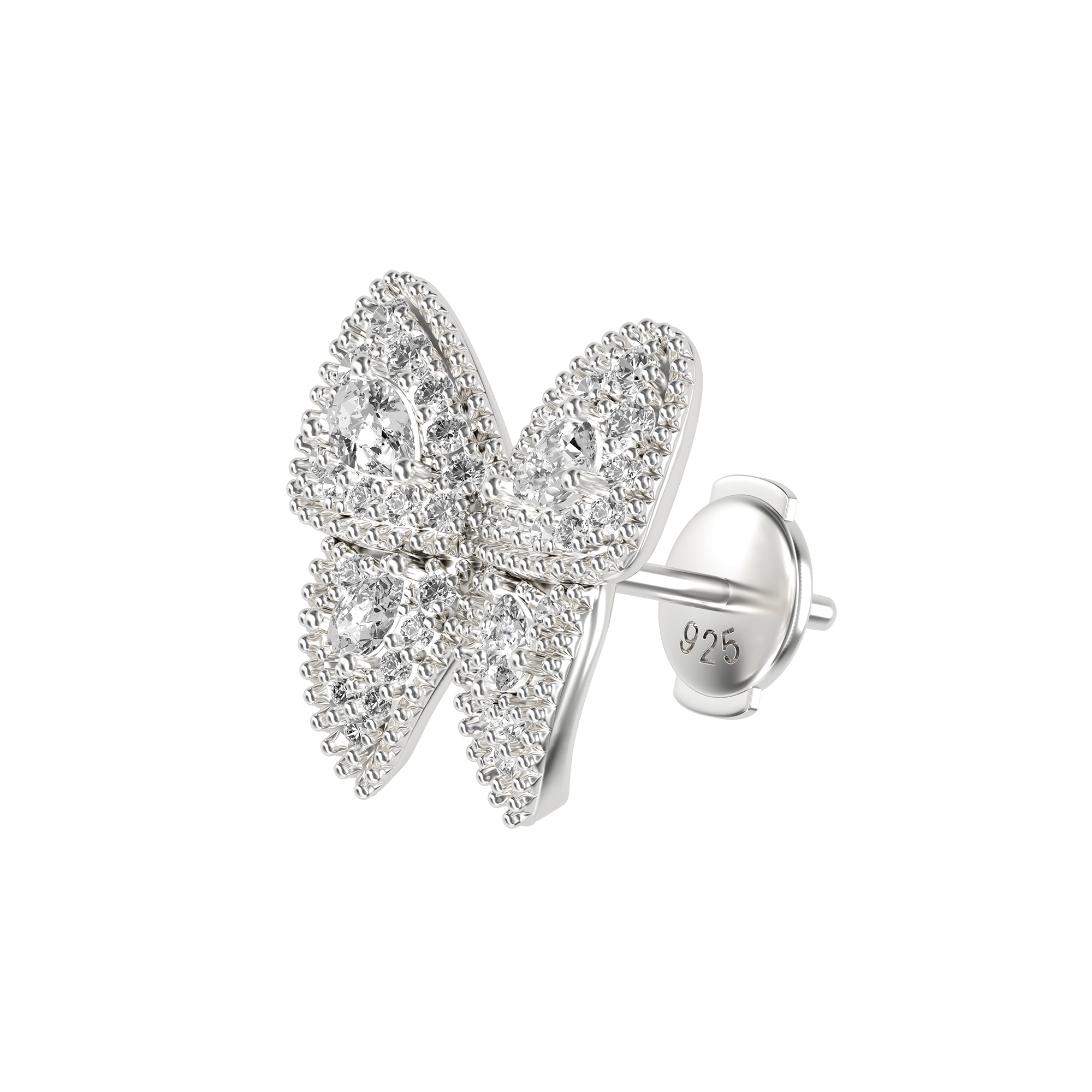 Youth Vivid Clustered Butterfly Stud Earring