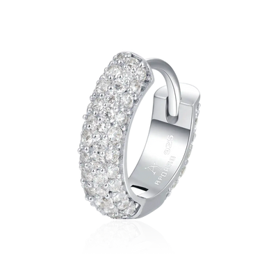 S925 Round Paved Hoop Earrings