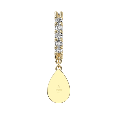 Arete colgante con halo en mezcla de baguette - Individual