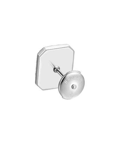 S925 Smaragdschliff-Mix-Halo-Ohrstecker – Paar