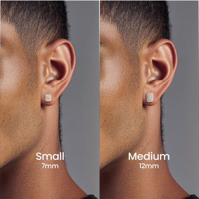 Aretes con halo y mezcla de talla esmeralda S925 - Par