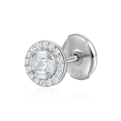 Baguette Mix Halo Stud Earring Set