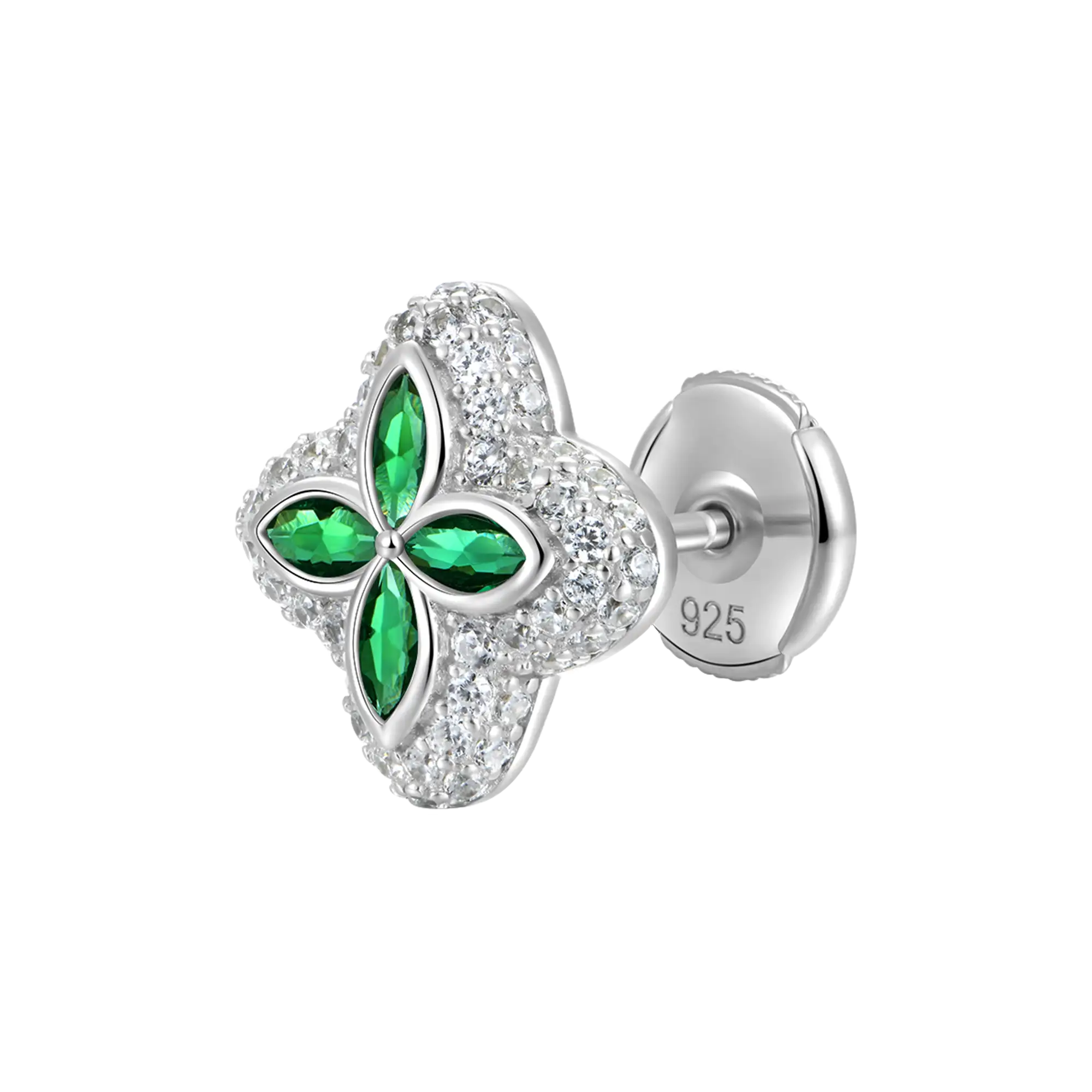 Boucles d'oreilles en trèfle lumineux glacés