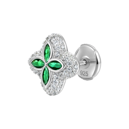 Boucles d'oreilles en trèfle lumineux glacés