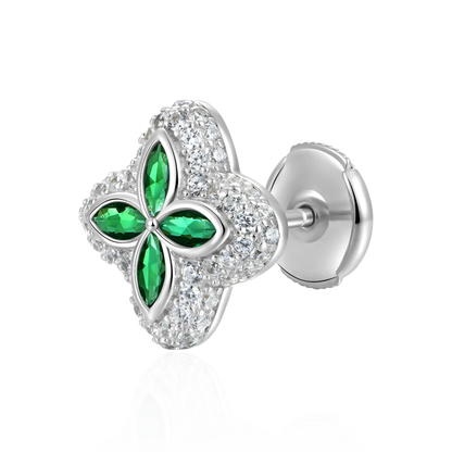Iced Luminous Clover Pendant & Earring Set