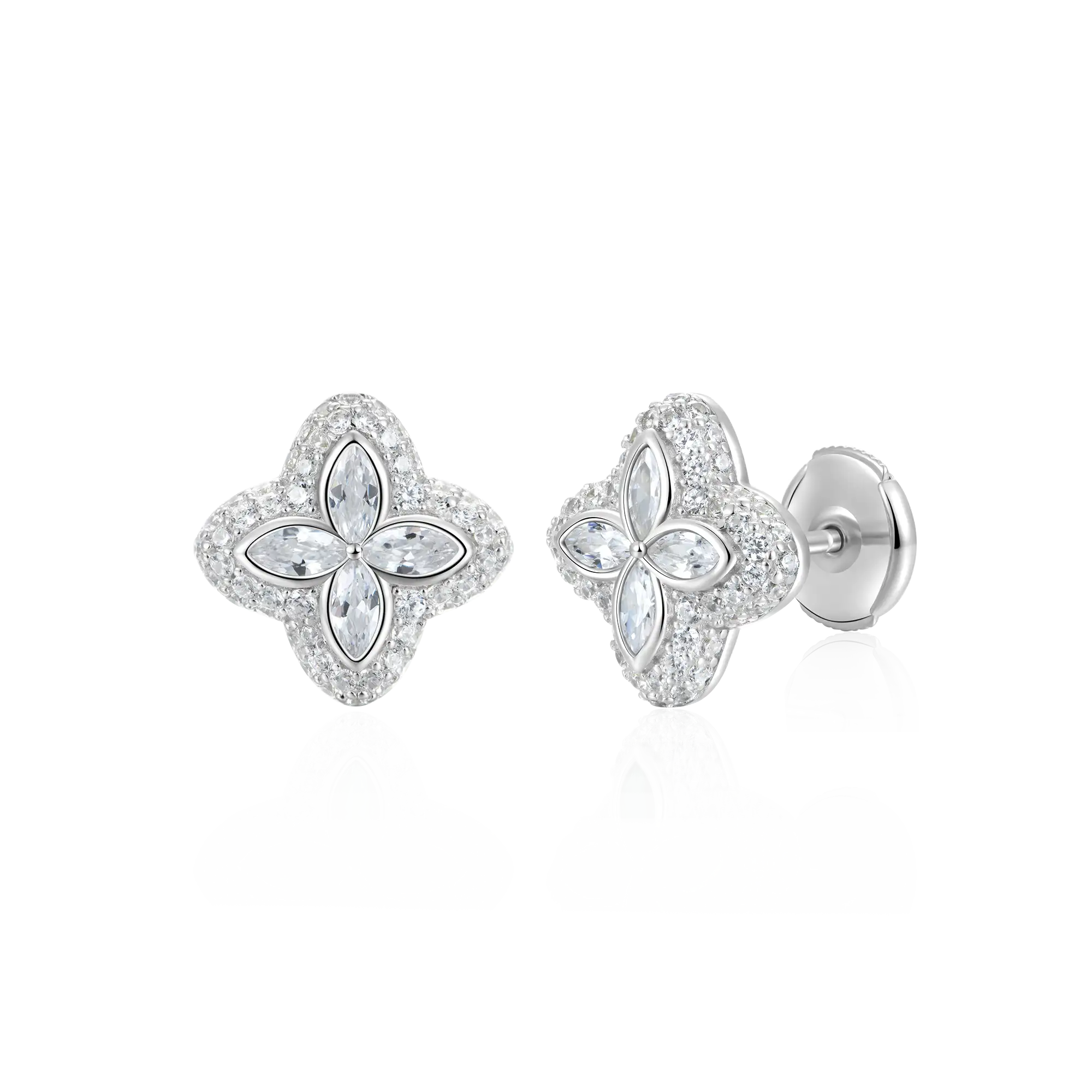 Iced Luminous Clover Pendant & Earring Set