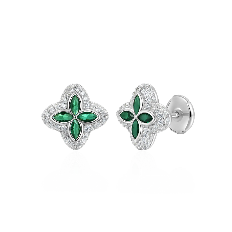 Iced Luminous Clover Earrings - APORRO