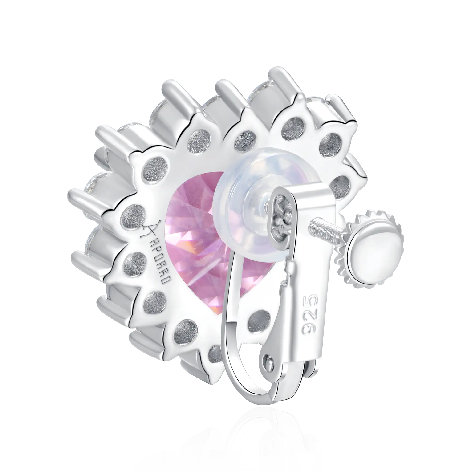 Rosa Radiance Heart Clip Ohrring