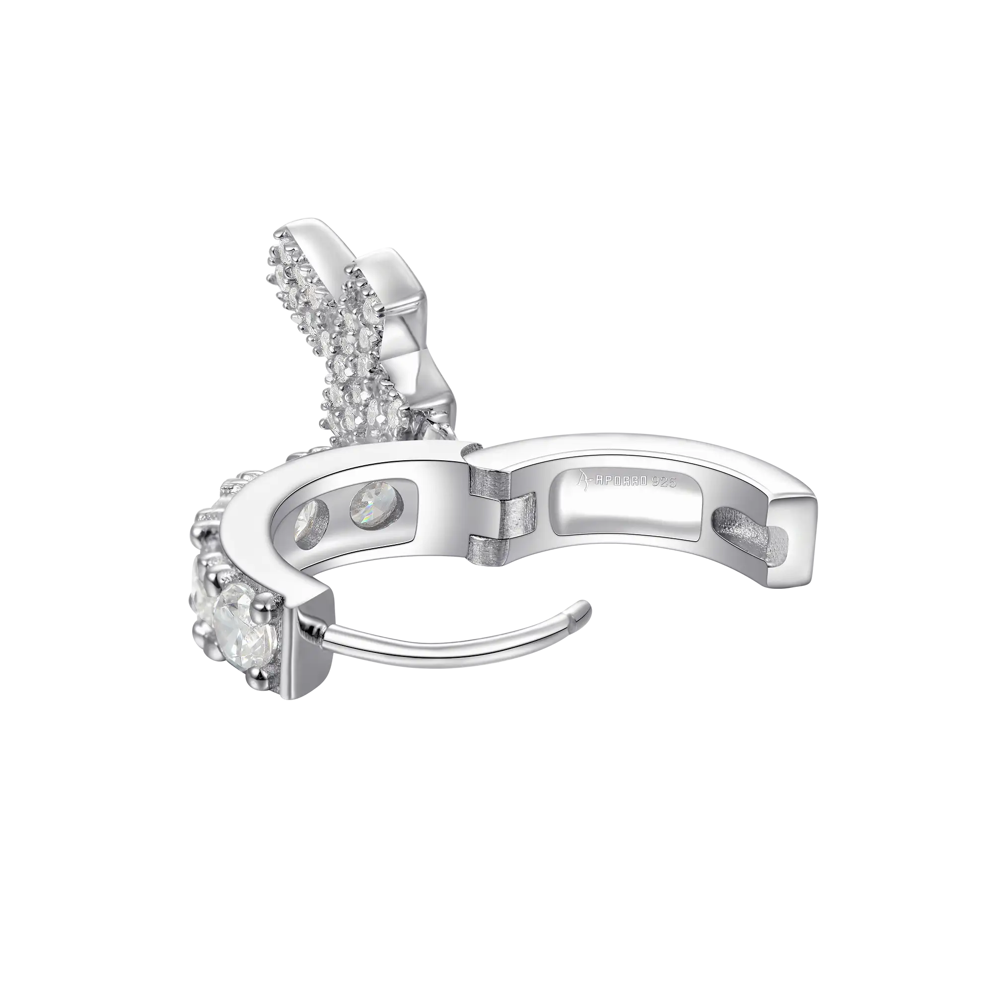 Moissanite Cross Dangly & Classic Hoop Earring Set