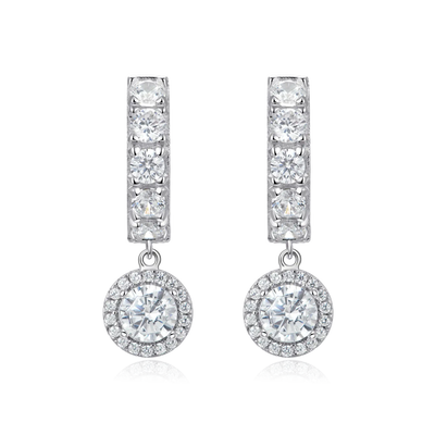 Orecchino pendente Moissanite S925 Halo