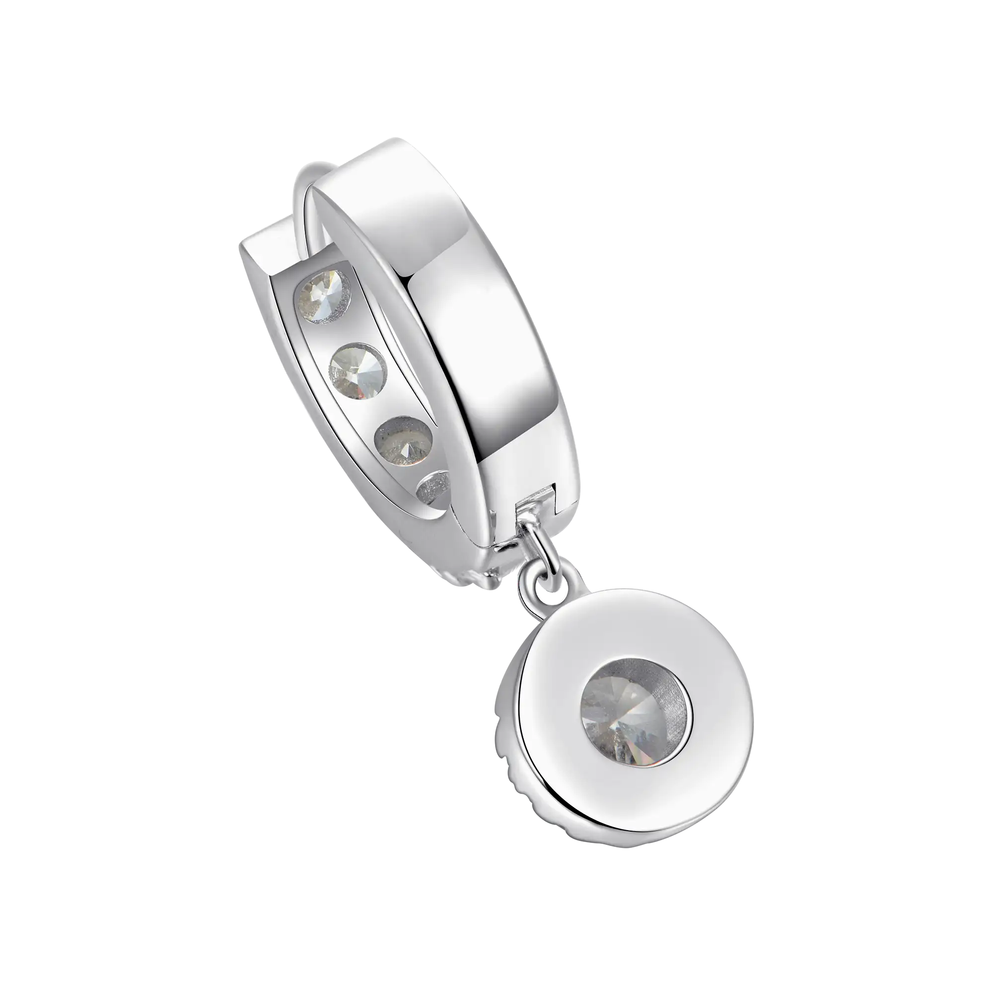 Moissanite Halo Dangly & Classic Hoop Earring Set