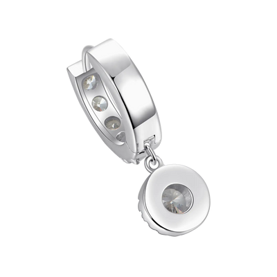 Moissanite S925 Halo Dangly & Ensemble de boucles d'oreilles créoles classiques