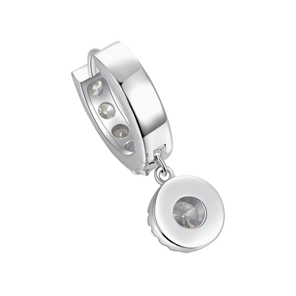 Moissanite Halo Dangly & Classic Hoop Earring Set