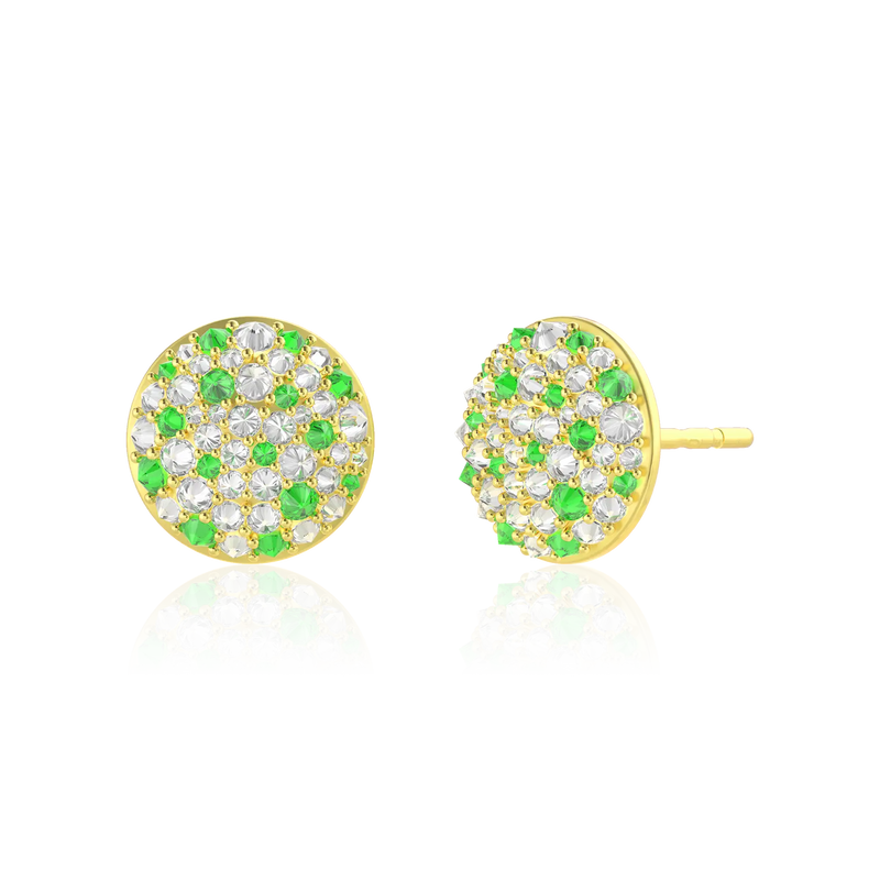 Reverse Set Diamond Stud Earrings - Mix - APORRO