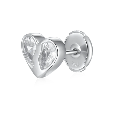 S925 Radiant Hearts Entwined Stud Earrings