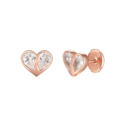 S925 Radiant Hearts Entwined Stud Earrings